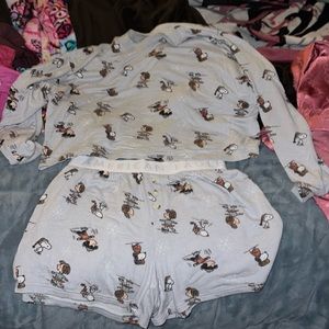 Snoopy American eagle pj/lounge short set